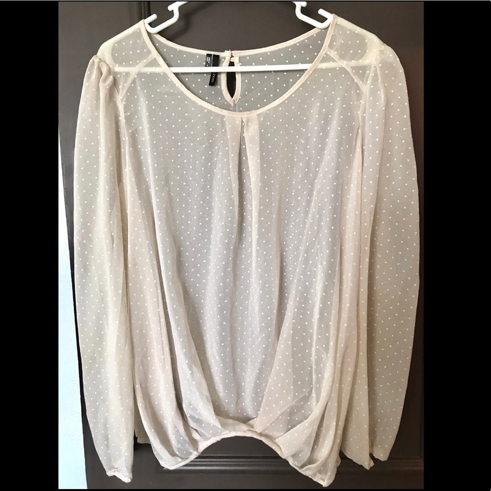Off-white sheer top long sleeve